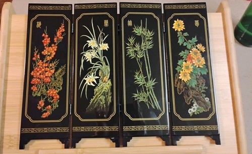 Vintage oriental black lacquer - oriental,